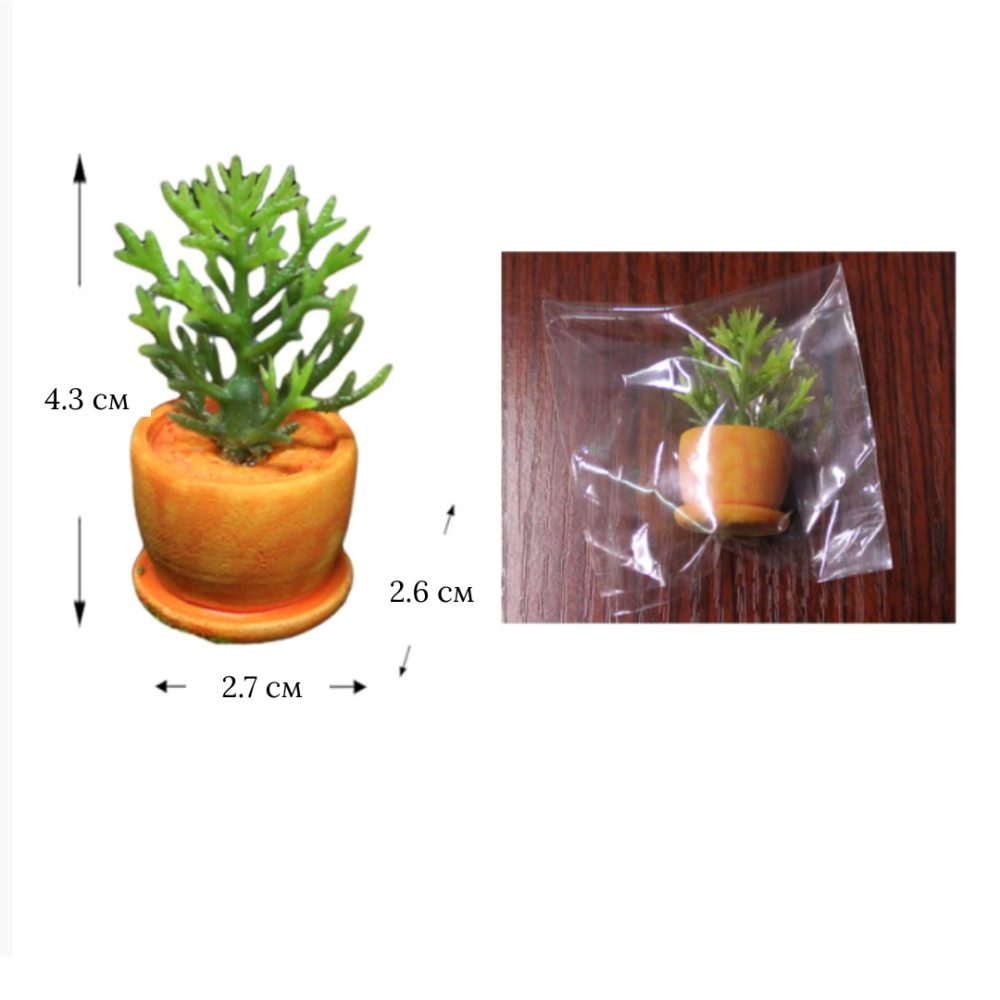 Миниатюрный вазон 4.3 х 2.7 см из полистоуна Зеленый Одесса - изображение 3