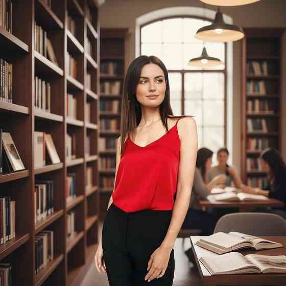 Шовкова майка на тонких бретельках Червоний XS/S Харків