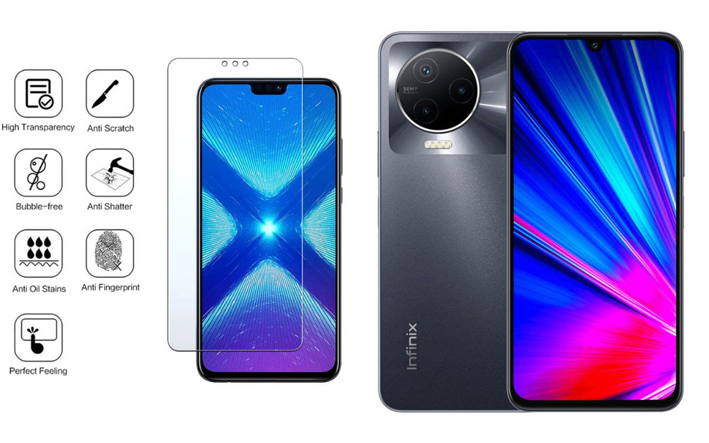Защитное стекло NeoGlass для Infinix Note 12 2023 – ультрапрозрачное и устойчивое Киев - изображение 4
