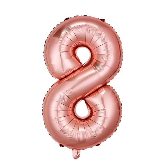 Воздушный шар в виде цифры 8 розовое золото,32 дюйма, фольгированый, для праздника дня рождения,годовщин Каменец-Подольский