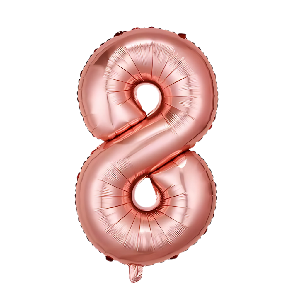 Повітряна куля у вигляді цифри 8 рожеве золото, 32 дюйми, фольгована, для свята дня народження, річниць Кам'янець-Подільський - фото 2