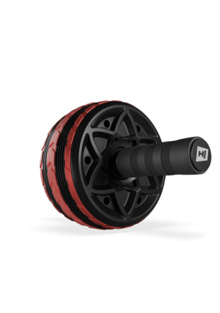 Ролик для пресу Hop-Sport з килимком чорно-червоний Київ