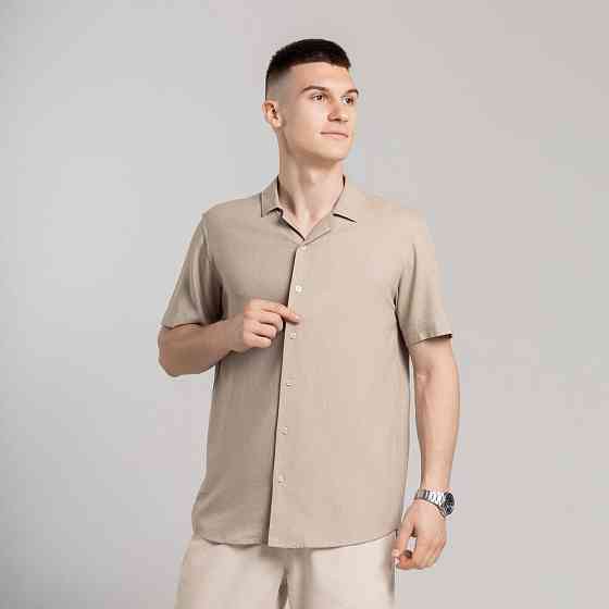 Чоловіча сорочка з коротким рукавом бежева Pobedov Marsel Київ