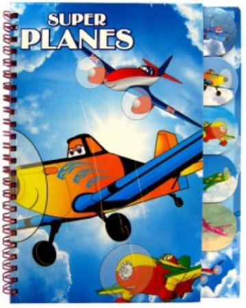 Блокнот на спіралі A2967 "Самолёты" 60арк 17*21,5 (4*12) з розділювачем, шт Київ - фото 1