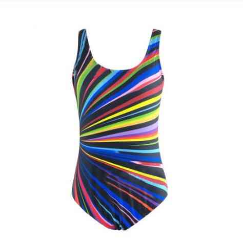 Купальник в полоску батал суцільний різнобарвний Київ