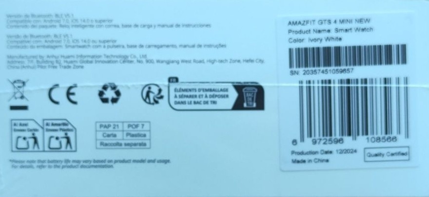 Смарт-часы Amazfit GTS 4 mini new Ivory White, Graphite Black. Харьков - изображение 1