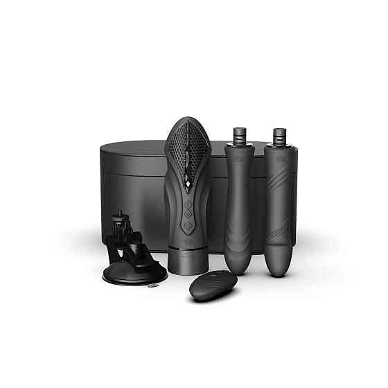 Компактна смарт секс-машина Zalo – Sesh Obsidian Black, 2 насадки, пульт ДК, кристал Swarovski Sex Aura Київ