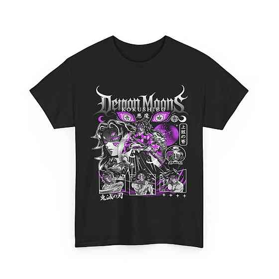 Футболка з аніме принтом Вбивця демонів оверсайз (S/M/L) Чорний AnimeJ0684 Дніпро