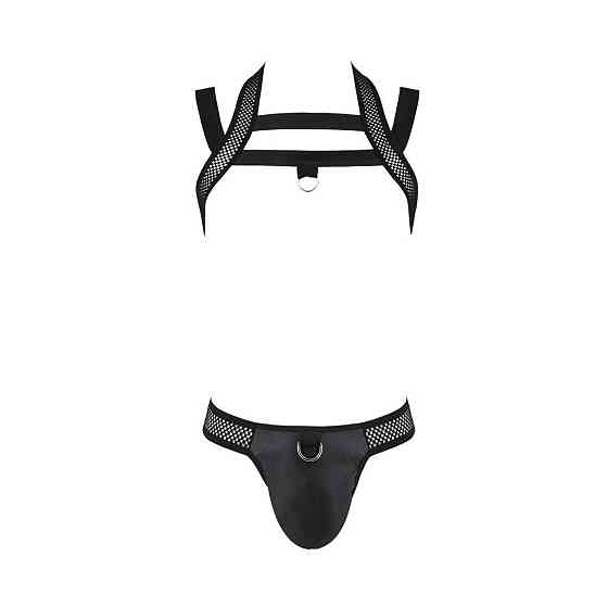 Комплект мужского белья с креплениями Passion 043 JACOB L/XL Black, трусы, шлейка Sex Aura Киев