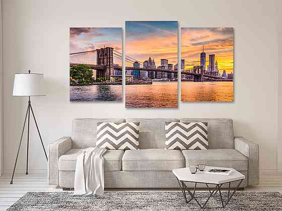 Модульная картина в гостиную / спальню    Місто  Art-714_3 100x150 см Киев