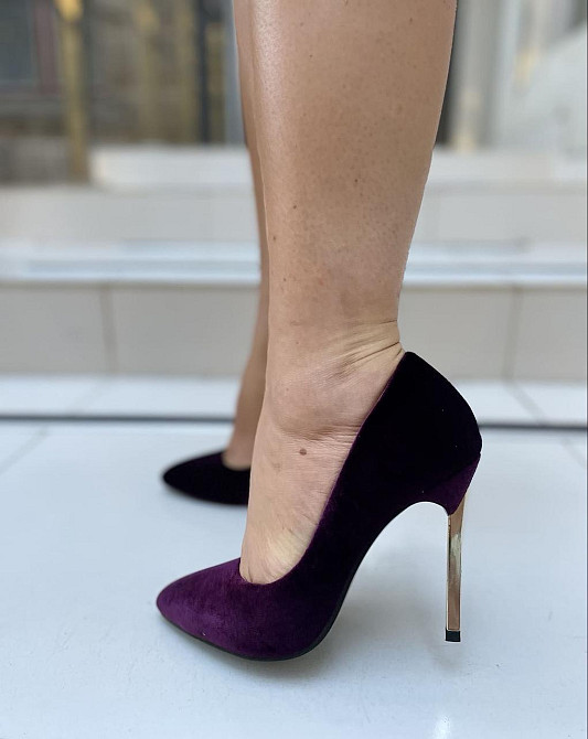 Туфлі жіночі LENA MELIANI фіолетовий бархат каблук 10см 35р. (D226-J1970) Коломыя - изображение 2