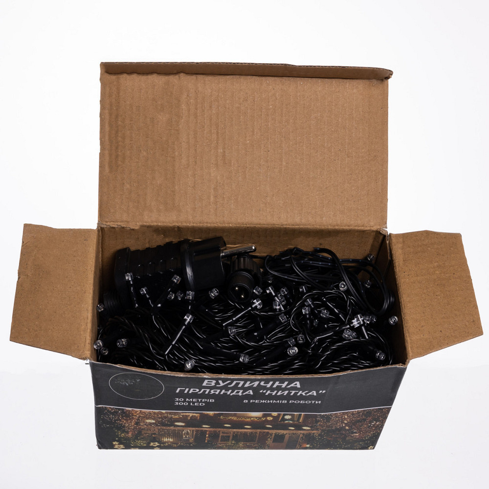 Гірлянда Нитка вулична 30 (м) 300 LED чорний провід Синій CF300L30MBBL Київ - фото 5