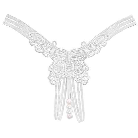 Труси з намистинами та метеликом one size білий Київ