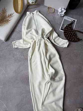 Женский теплый повседневный комбинезон из двухстороннего флиса Молочный, 48/52 Одесса