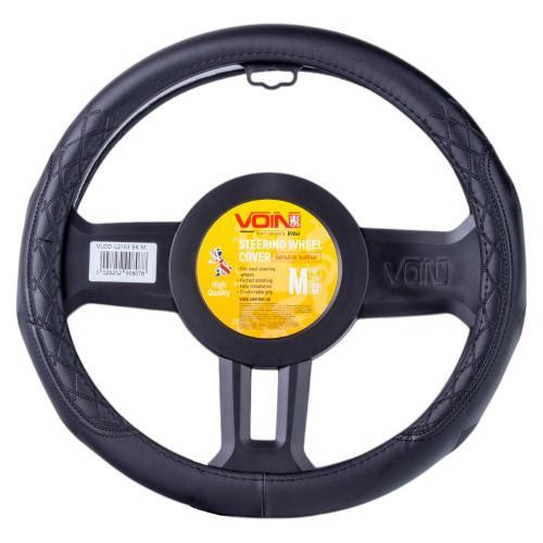 Чохол на кермо VLOD-L2163 BK M чорний, шкіра, один шов, без обробки Харків - фото 1