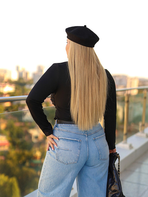 Базовий жіночий лонгслів з драпіруванням "Sweet" | Норма і батал Чорний, 54-56 Київ - фото 2