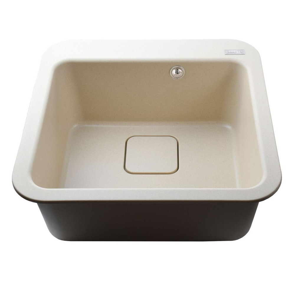 Гранітна мийка Globus Lux BARBORA слонова кістка 510х510 мм Київ - фото 4