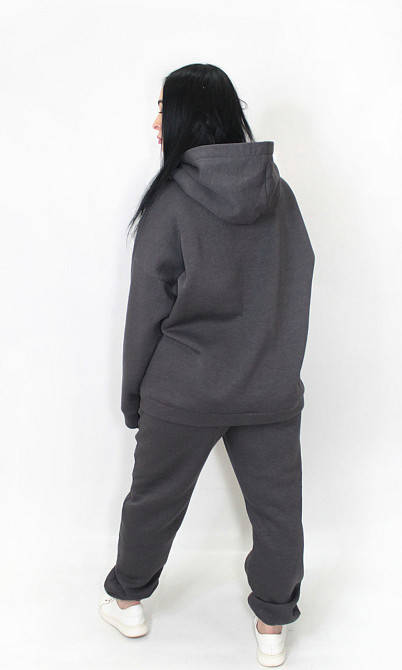 Женский спортивный теплый костюм трехнитка на флисе Графитовый XS-S Харьков - изображение 5