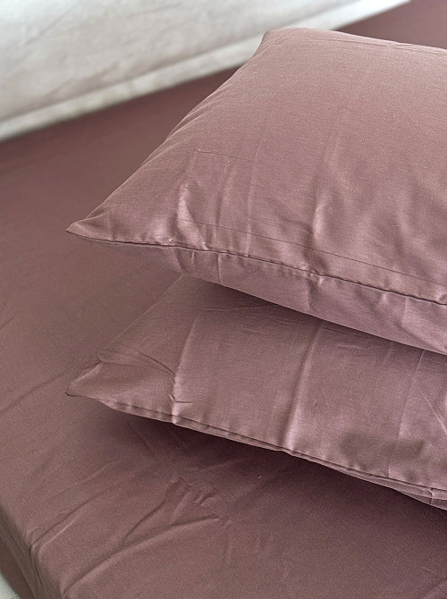 Ecotton Простирадло на резинці Ecotton 140х200 см із сатину (арт. 16-1412 Stucco) коричневий Коломия - фото 6