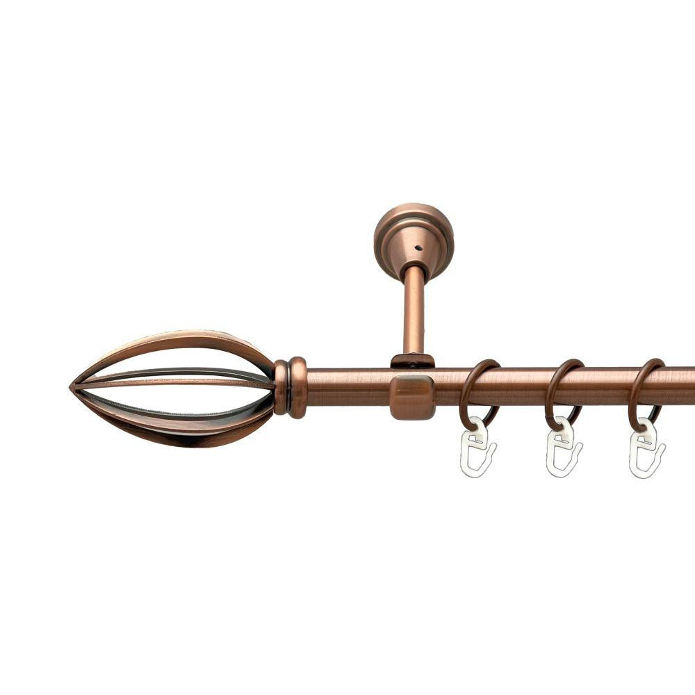 Карниз Orvit Пантеон металевий однорядний відкритий гладка труба кільце металеве Мідь 16 мм 240 см Львов - изображение 1