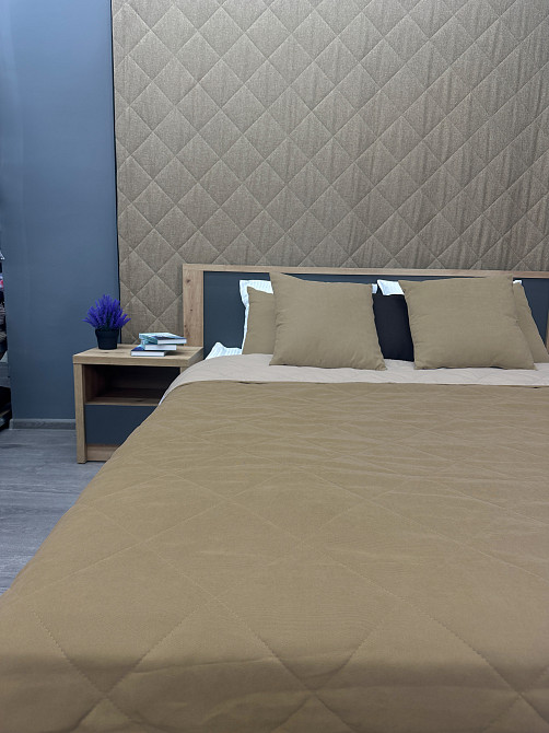 Покрывало стеганое Decorator Sparta Diamond ромб 240х260 см темно-бежевый (85-068) Киев - изображение 5