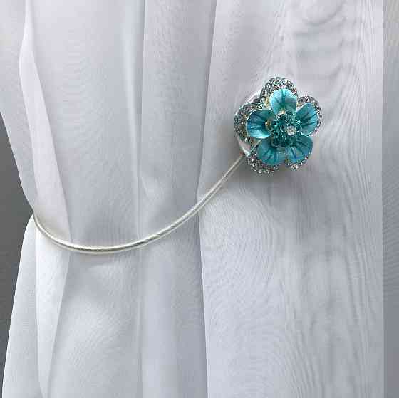 Магніти для штор та гардин "Flowers" набір 2 шт Блакитний (81-186) Київ