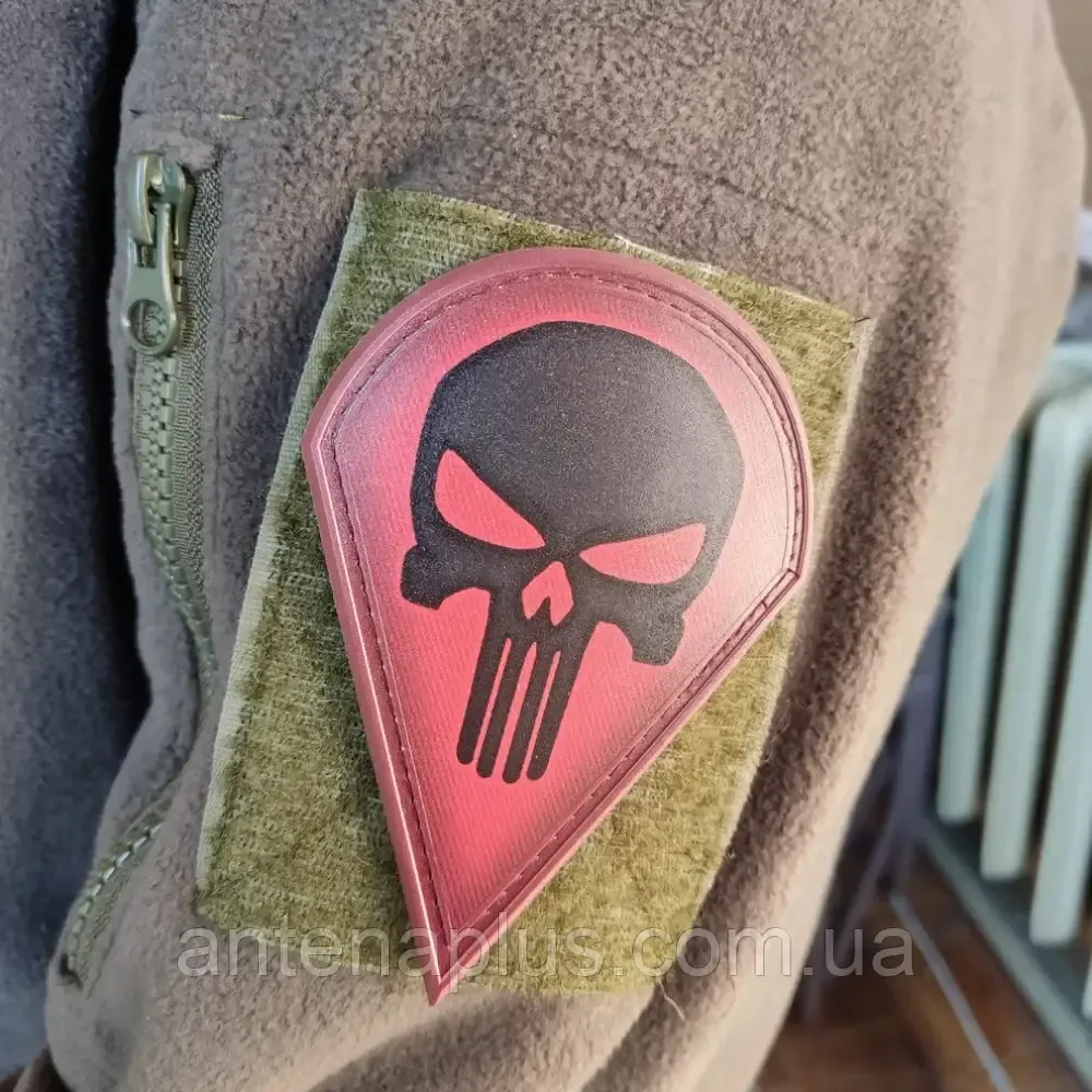 Череп Каратель красно-черный УПА патч / шеврон Киев - изображение 3