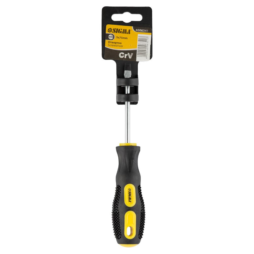 Sigma Отвертка шлицевая SL5.0×75мм CrV SIGMA (4006341) Коломыя - изображение 2