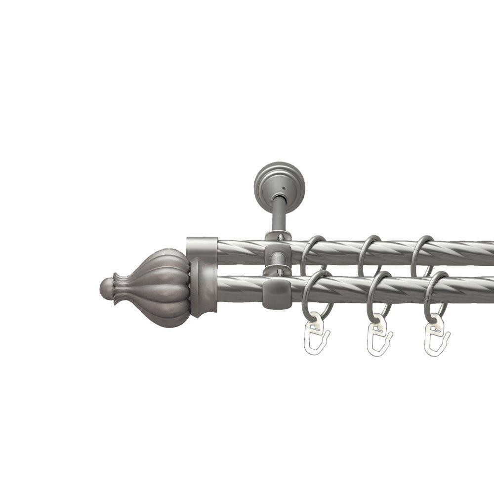 Карниз Orvit Таджа металевий дворядний відкритий скручена труба кільце металеве Сатин 16\16 мм 160 см (00-00022905) Львів - фото 1