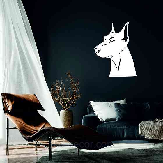 Декоративне настінне Панно «Доберман», Декор на стіну 110*78 см, Білий Київ