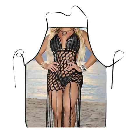 Фартух для жінок з дівчиною в купальнику та у парео 72 на 53 см різнобарвний Київ