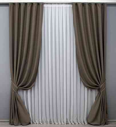 Комплект готових штор VR-Textil Блекаут Midnight № 1673ш Какао 100х290 см 2 шт (31-824) Киев