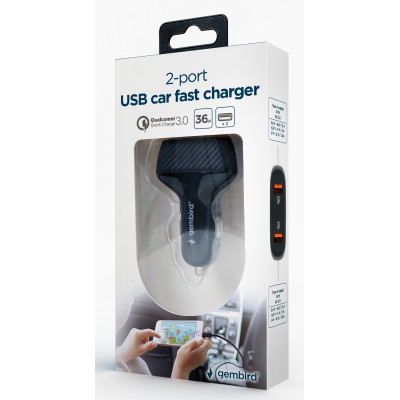 Зарядний пристрій Gembird 2 port 36W QC3.0 (TA-U2QC3-CAR-01) Вінниця - фото 5