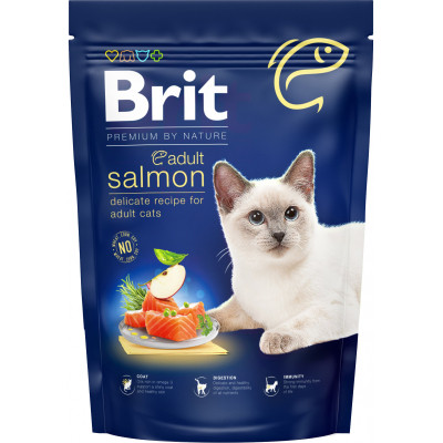 Сухой корм для кошек Brit Premium by Nature Cat Adult Salmon 800 г (8595602553051) Винница - изображение 1