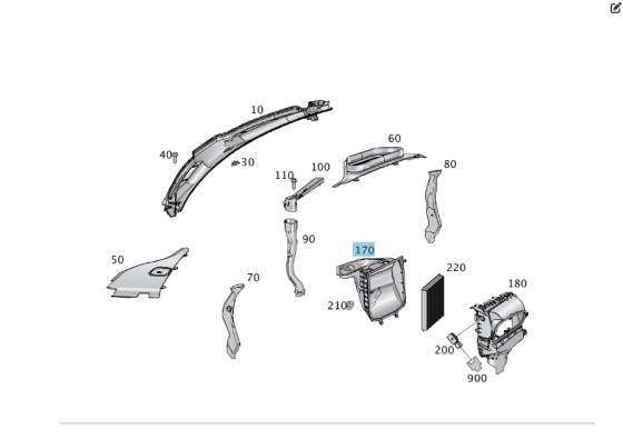 Mercedes-Benz  A1668300053 Впускний короб передня частина салонного фільтра ML/GLE W166 GLE Coupe C292 GL/GLS X166 Одесса