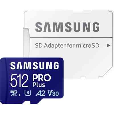 Карта пам&apos;яті Samsung 512 GB microSDXC Pro Plus UHS-I U3 V30 A2 Class 10 + SD-adap (MB-MD512SA/EU) Вінниця