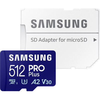Карта памяти Samsung 512 GB microSDXC Pro Plus UHS-I U3 V30 A2 Class 10 + SD-adap (MB-MD512SA/EU) Винница - изображение 1