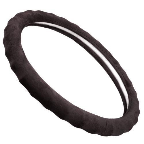 Чохол на кермо VLOD-AL2705 BK з алькантари чорний M з прошивкою Харків - фото 2