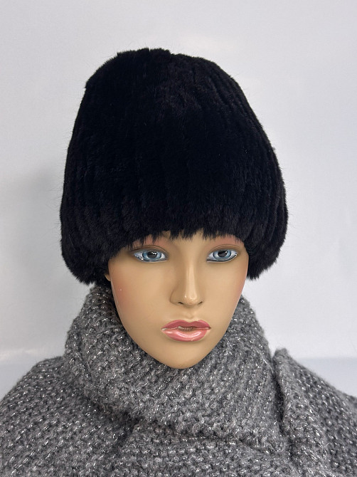 Шапка хутряна жіноча сніп Кароліна Чорний Харків - фото 1