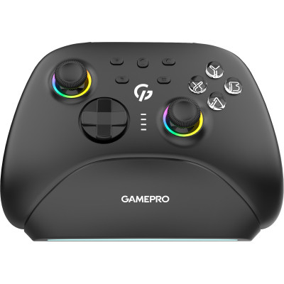 Геймпад GamePro із зарядною станцією BT 5.3/USB/2.4 ГГц (Switch/PC/iOS/Android) RGB Black (GPX13BDOC) Вінниця - фото 1