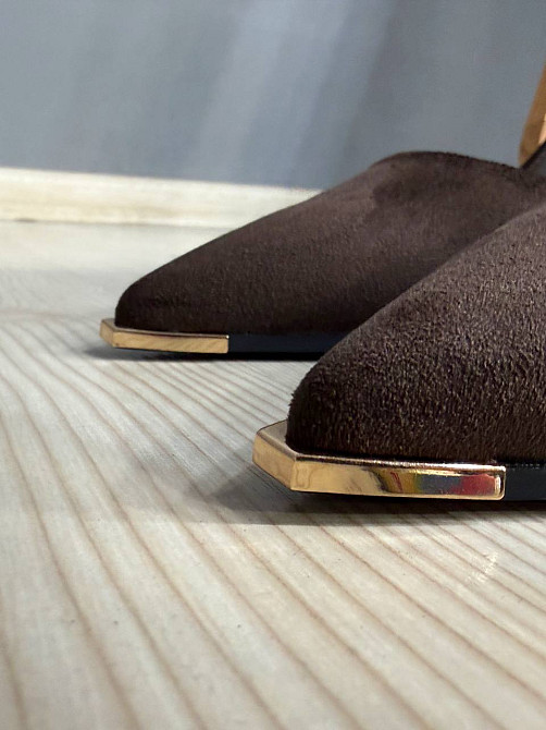 Туфли женские Meideli 50-48 D’Orsay на шпильке с ремешком замшевые со стразами коричневые, 36, 23,2 см Киев - изображение 3