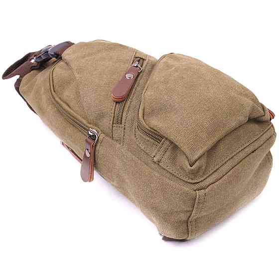 Сумка через плече з USB кабелем чоловіча із щільного текстилю 21223 Vintage Оливкова Київ