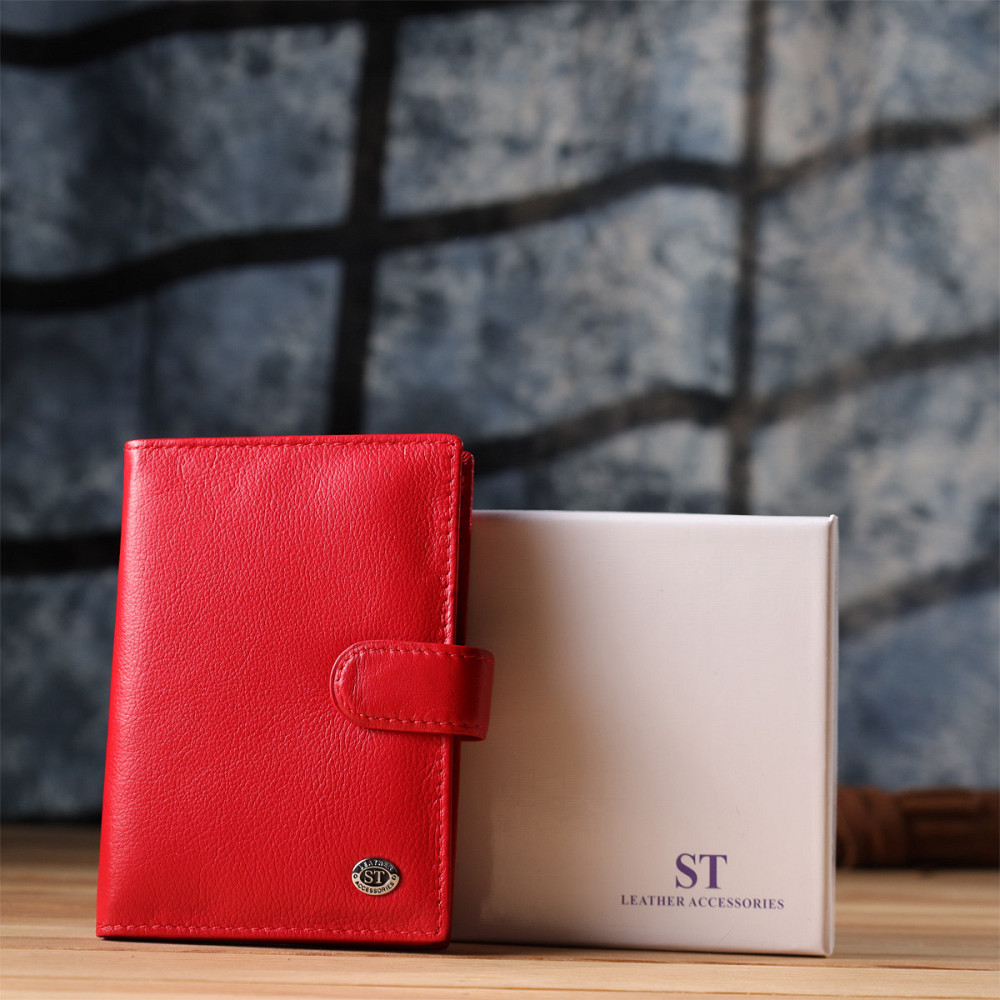 Красива обкладинка на документи для жінок з натуральної шкіри ST Leather 23118 Червоний Київ - фото 1