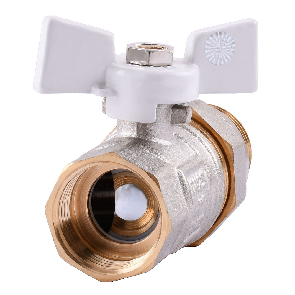 Кран кульовий з американкою Q PROFESSIONAL QP003 PN40 1″ антипротікання, Білий метелик Тернопіль - фото 4