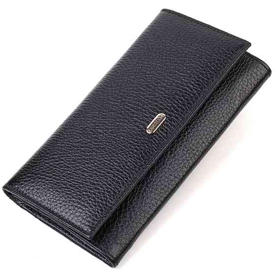 Функциональный кошелек для женщин из натуральной кожи Черный (CANPELLINI) Киев