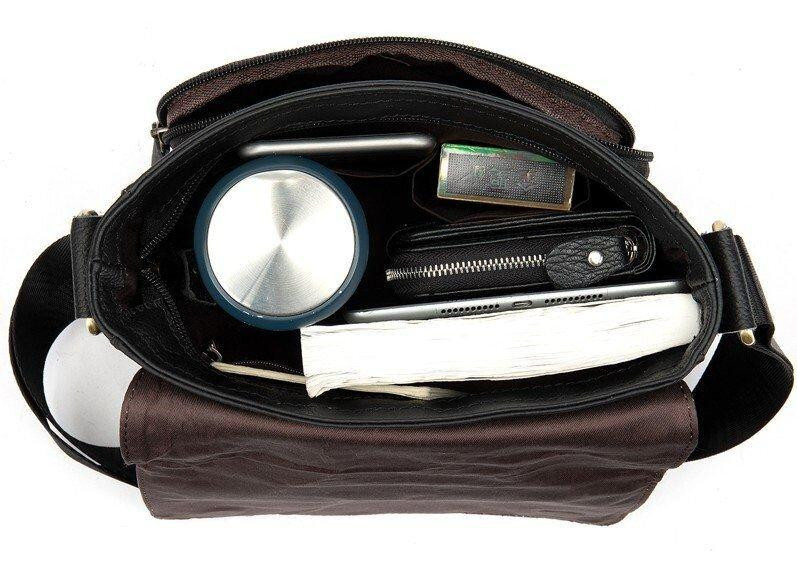 Сумка на плече зі шкіри Чорна (Vintage) Київ - фото 4