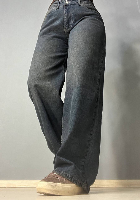 Джинси жіночі I8 55516 палаццо Baggy Straight fit рівні від стегна, синій з коричневим, 28, 28, 76 см, 110 см Київ - фото 15