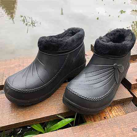 Бурки женские меховые 39р, Галоши женские на меху хаки, галоши пена Теплые тапочки чуни RM-64 Львов