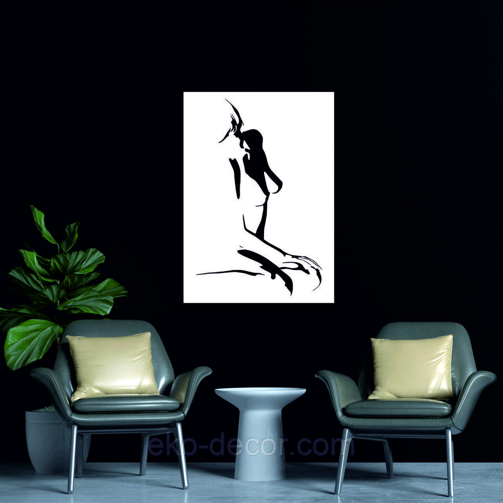 Декоративное настенное Панно «Силуэт женщины», Декор на стену 50*35 см, Белый Киев - изображение 3
