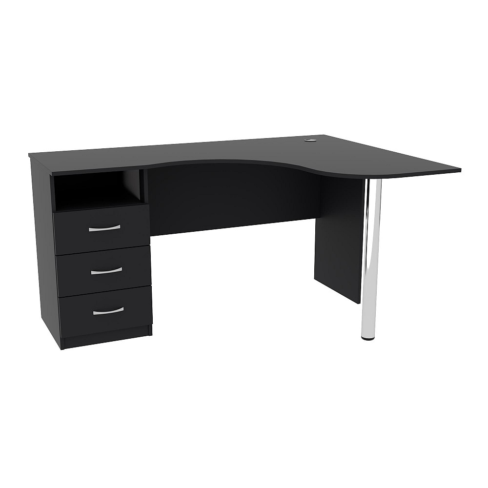 Стіл кутовий з шухлядами ОСК-4, Антрацит, 1500/1100/760 Львів - фото 1